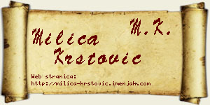 Milica Krstović vizit kartica